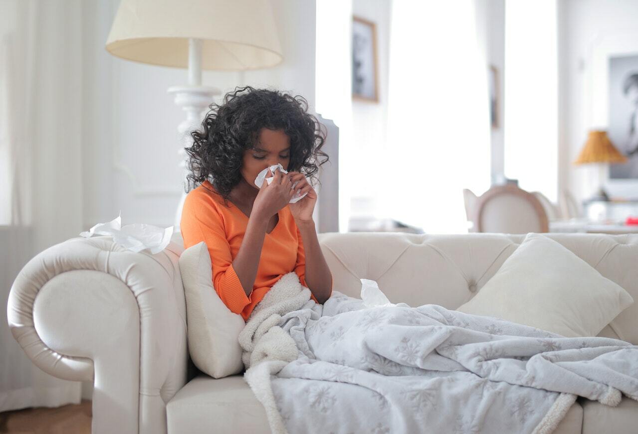 woman with hay fever
