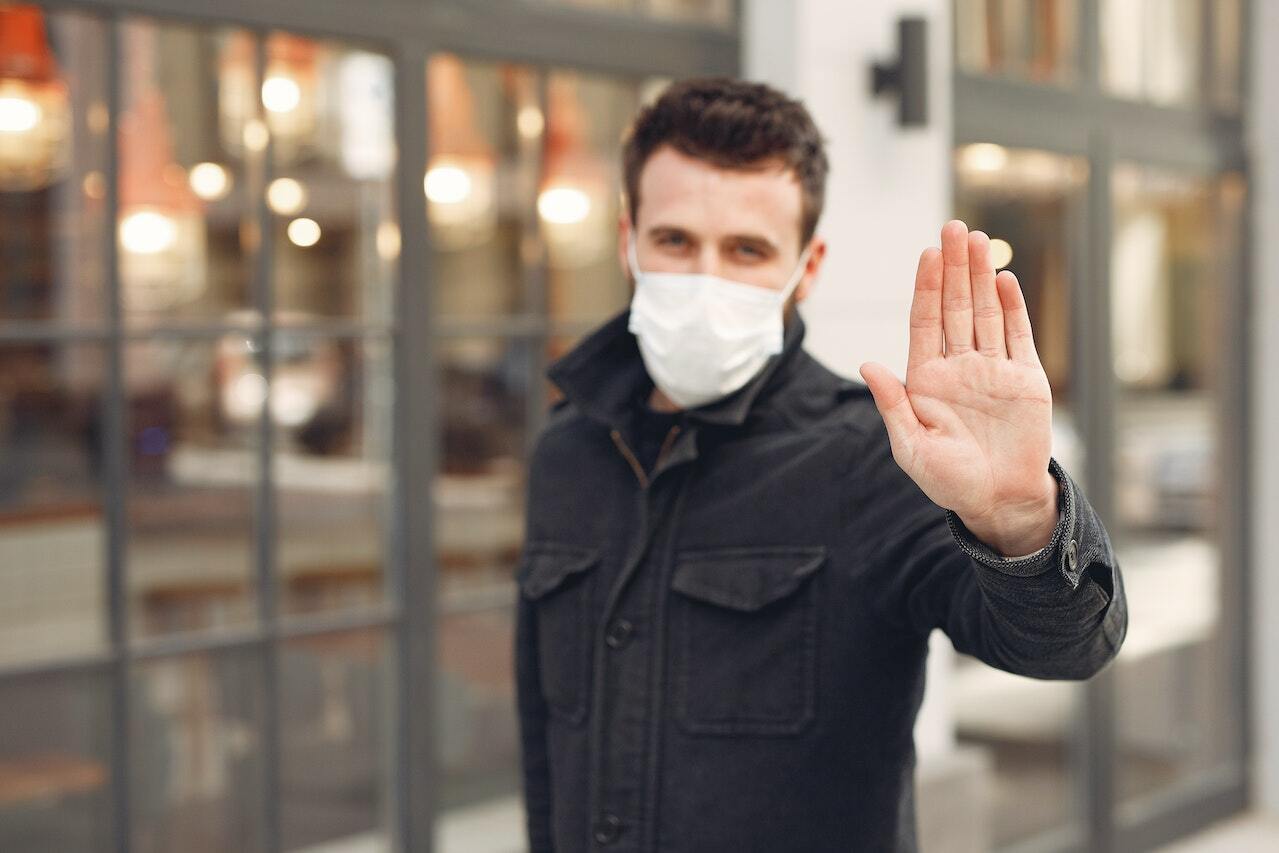 man wearing face mask