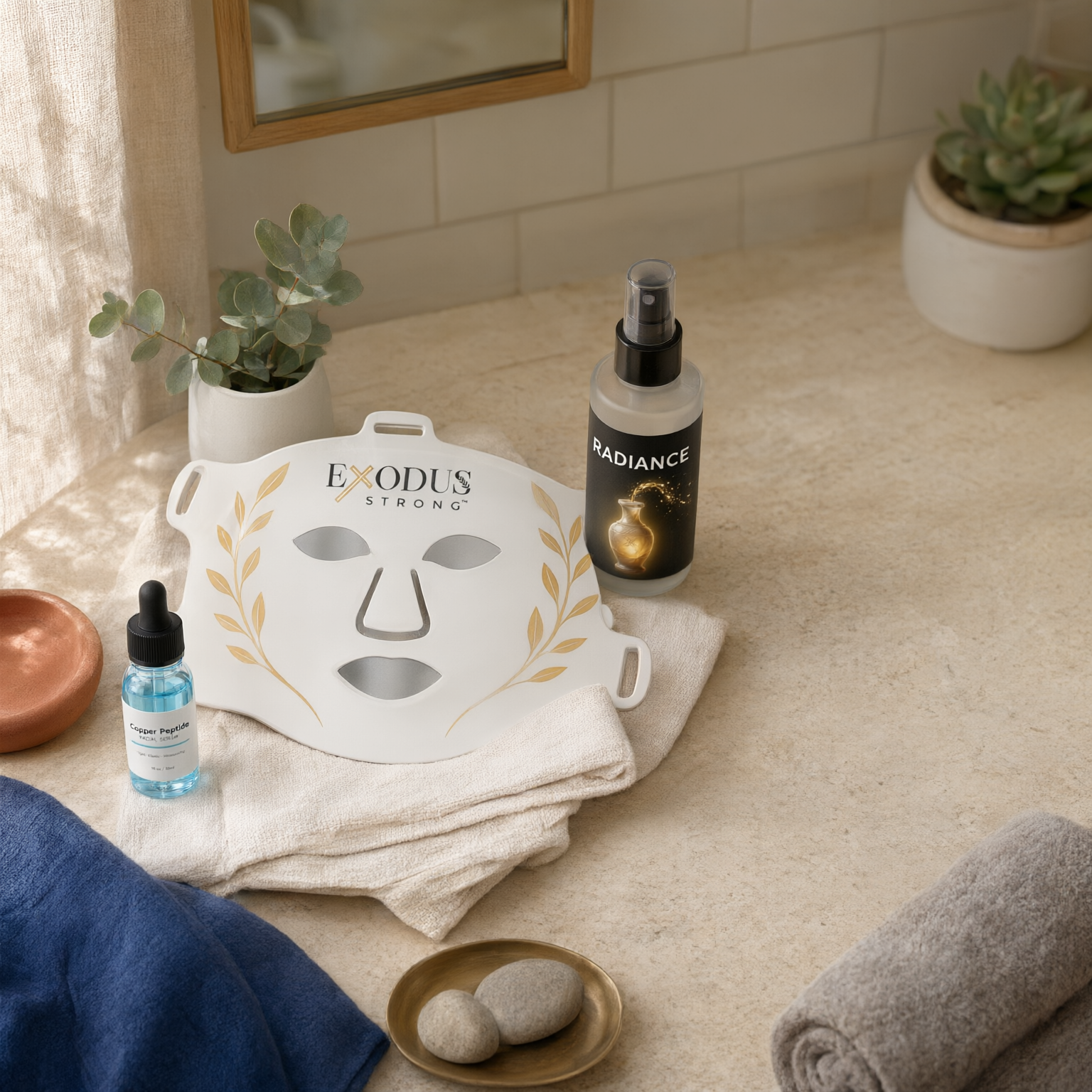 LED face mask, prep serum and Radiance mist